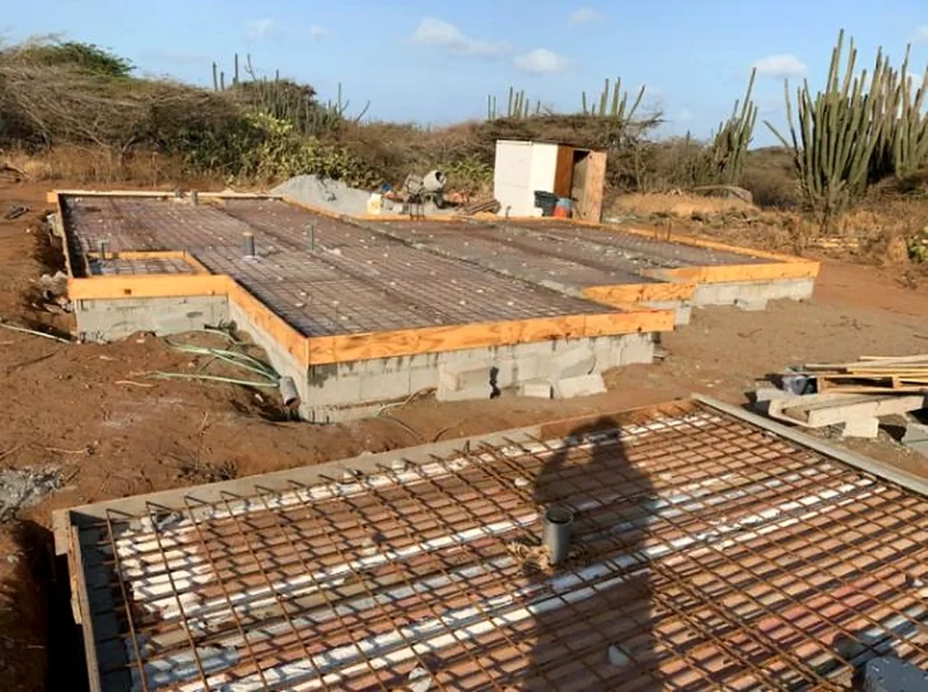 Reinforced foundations at a construction site